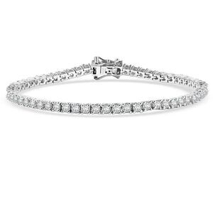 Stunning 6CTW Round 3mm Moissanite Tennis Bracelet Sterling Silver 6” Length NEW